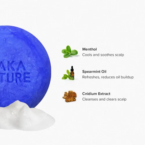 Miniatura 2 de Maka Nature - Barra de champú refrescante para el cuidado refrescante del cuero cabelludo, barra de champú sólido para todo tipo de cabello, barra
