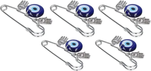 Miniatura 9 de 5 pines de mal de ojo, broche de hierro y aleación, diseño único de buena suerte, pines de seguridad para hombres, mujeres, fiestas en casa, citas