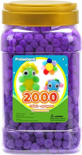 Miniatura 51 de Praisebank 300 pompones de 1 pulgada para artes y manualidades, manualidades en tarro