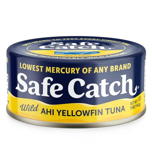 Safe Catch Wild Ahi - Atún de aleta amarilla enlatado, capturado en la naturaleza, con menos mercurio, proteína magra, Omega 3, sin gluten, kosher,