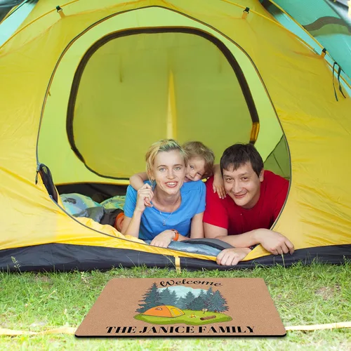 Miniatura 2 de Tapetes de camping con nombre personalizado con alfombras de caravana resistentes para alfombra de casa rodante Insdie de 24 x 16 pulgadas, 30 x 18