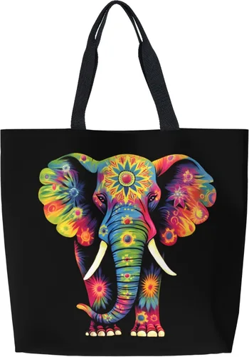 Miniatura 14 de Famame Canvas Tote Bag Large Women Casual Shoulder Bag Handbag Reusable Multipurpose Shopping Grocery Bag