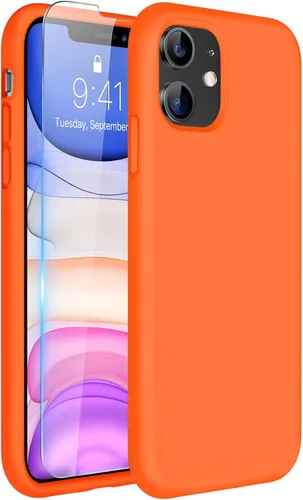 Miniatura 268 de Miracase Funda diseñada para iPhone 13, con protector de pantalla de vidrio templado, forro de microfibra suave antiarañazos, funda de goma