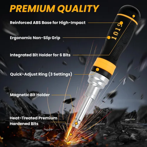 Miniatura 3 de 19-in-1 Ratcheting Multi-Bit Screwdriver Set, Magnetic Tip Screwdriver with Double-End Bits Storage, All-in-One Screwdriver Kit for Home Repair