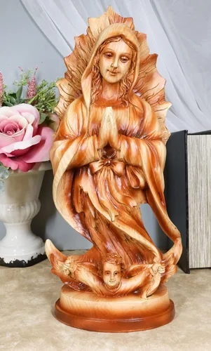 Miniatura 3 de Ebros Gift Escultura católica inspiradora de Nuestra Señora de Guadalupe en acabado de madera sintética, 14 pulgadas de alto, figura de resina