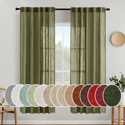 Miniatura 137 de MIULEE Cortinas de lino blanco de 108 pulgadas de largo para dormitorio, sala de estar, cortinas de ventana con textura de lino suave y grueso, Lino