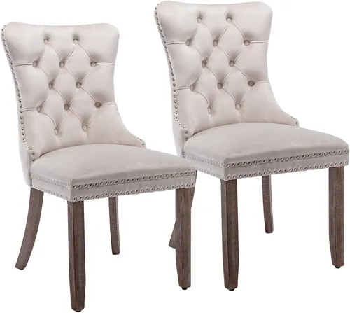 Miniatura 99 de Silla de comedor copetuda moderna de terciopelo para comedor, sillas de comedor tapizadas con remache de clavo, anillo trasero para cocina, comedor