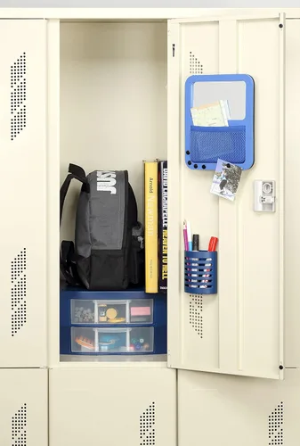 Miniatura 2 de Organizador de casillero con dos separadores de cajones extraíbles, cajones de almacenamiento ajustables, hecho de plástico ABS resistente