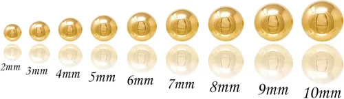 Miniatura 5 de Pendientes de bola de oro amarillo de 14 quilates con mariposa