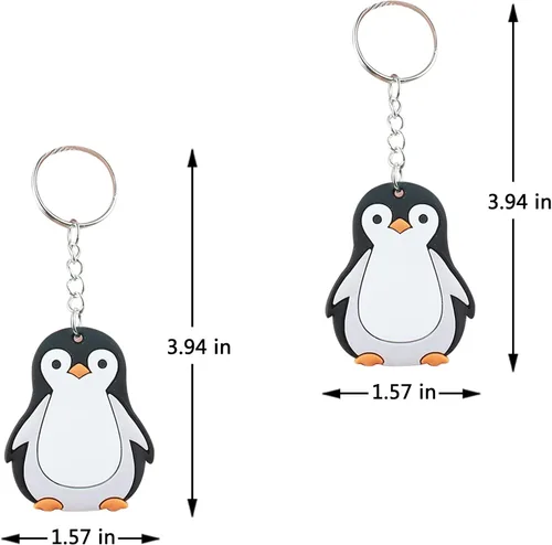 Miniatura 2 de Paquete de 24 llaveros de pingüino para amantes de los animales del Ártico polar de invierno, llaveros de pingüino para amantes de los animales