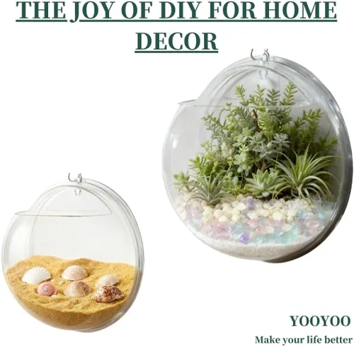 Miniatura 3 de Maceta pecera Yooyoo acuario creativo de acrílico colgante montado en la pared para plantas acuáticas, maceta acuario decorativa
