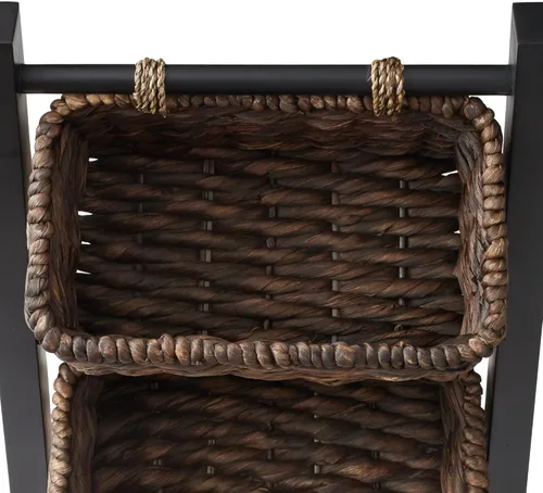 Miniatura 7 de Casafield Soporte de Piso de 3 Niveles con Canastas de Almacenamiento de Jacinta de Agua, Negro/Espresso - Organizador de Pie para Baño, Cocina