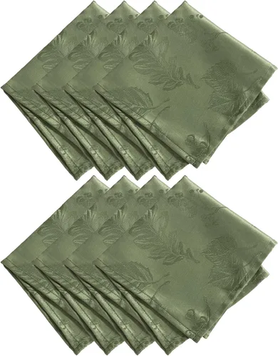 Miniatura 12 de Elrene Home Fashions. - Elegante mantel de damasco, diseño de hojas tejidas.