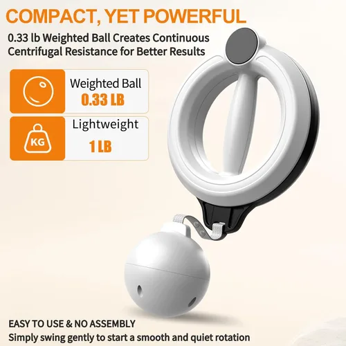 Miniatura 5 de Infinity Hoop for Arms 360° Hand-Crank Arm Hoops for Exercise,Forearm, Chest, Shoulder and Arm Muscle Training Fitness Equipment, Flabby Arm 2-Blanco