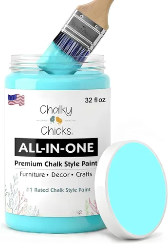 Miniatura 164 de Chalky Chicks - Pintura mate a la tiza, no requiere lijado, 4 onzas líquidas, color gris oscuro (Gun Metal Gray), para muebles, pintura sin Gris