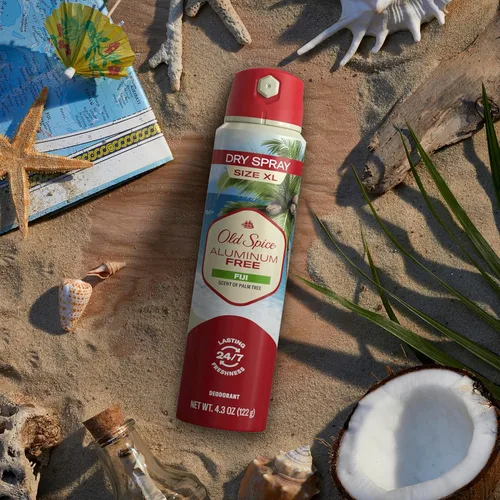 Miniatura 3 de Old Spice Desodorante sin aluminio para hombre, spray corporal seco, Fiji, protección contra olores 24/7, 4.3 onzas (paquete de 3)