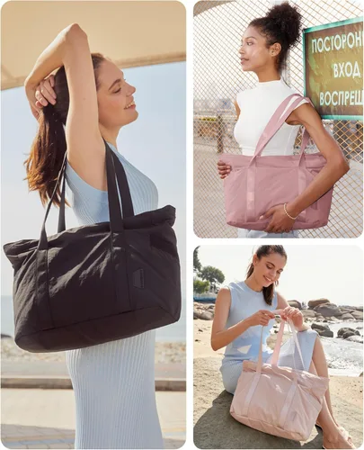 Miniatura 2 de BAGSMART Bolsa de mano para mujer, bolsa de mano con cremallera, bolsa de trabajo con compartimentos, bolsa de hombro para enfermera, para viajes