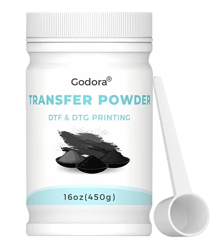 Miniatura 7 de DTF - Adhesivo termofusible de transferencia digital blanco en polvo para prendas de color negro u oscuro, transferencia pretratamiento para todas