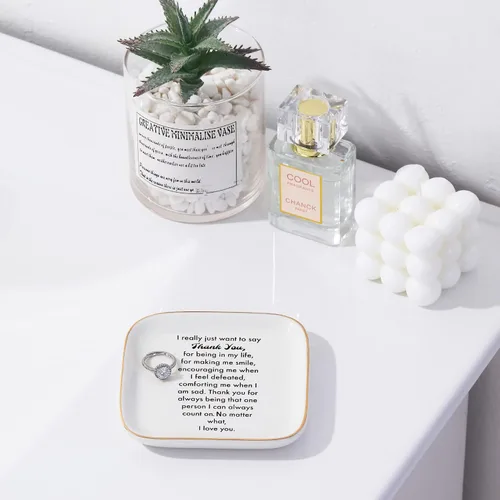 Miniatura 6 de PUDDING CABIN - Plato para anillos para regalo de agradecimiento para mujeres, madres, maestras, compañeras de trabajo con el mensaje "Thank You for