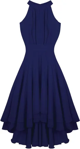 Miniatura 5 de Choomomo - Vestido de dama de honor para mujer, asimétrico de gasa de alta baja