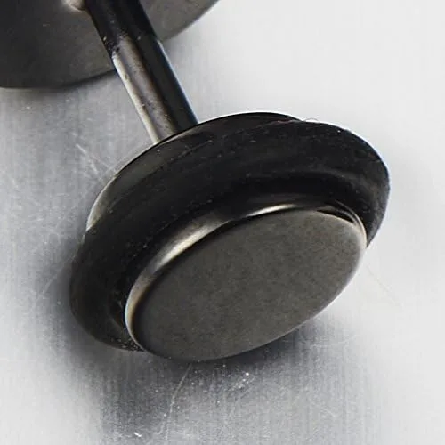 Miniatura 4 de Pendientes de tuerca de cuerno de cabra para hombre y mujer en acero inoxidable, con parte trasera de tornillo, 2 piezas