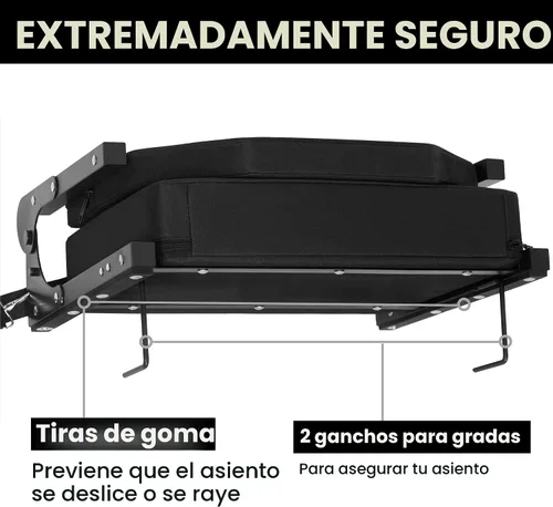 Miniatura 5 de Jauntis Asientos de estadio para gradas, asientos para gradas con respaldo y cojín de espuma ultra acolchados y cómodos, sillas de estadio Negro