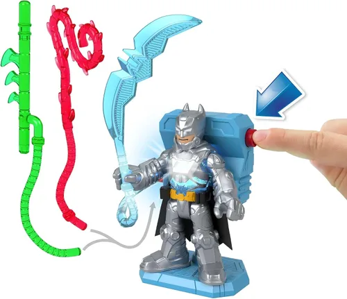 Miniatura 4 de Fisher-Price Imaginext DC Super Friends Juguetes Preescolares Batman Battle Multipack Juego de 9 Figuras con Mochila Iluminada para Niños de 3+ Años