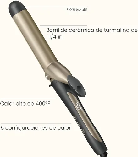 Miniatura 2 de INFINITI PRO Conair - Rizador digital de cerámica de turmalina de 1¼ pulgadas, rizador de pelo digital de barril de 1¼ pulgadas, produce rizos