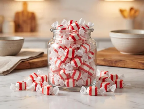 Miniatura 5 de Peppermint Salt Water Taffy - 1 lb Gourmet Soft Chewy Candy Individually Wrapped Fresh Mint Flavor Bulk