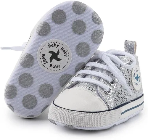 Miniatura 96 de Zapatos deportivos de lona de lona para bebés y niñas, suela antideslizante suave, suela antideslizante