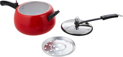 Miniatura 3 de Hawkins Olla a presión Contura de 5 litros, cocina de tapa interior Handi con revestimiento de cerámica, rojo tomate (CTR50)