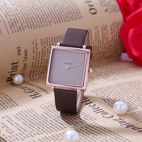 Miniatura 3 de Square Women Watch Leather Band Simple Dial Watch for Women Waterproof Relogio Feminino