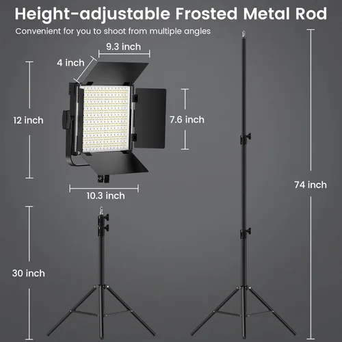 Miniatura 8 de Kit de Iluminación Fotográfica RGB de 2 Piezas, Luces LED de Estudio Profesionales Bicolor de 50W, 2300K~8500K Luces Fotográficas Regulables