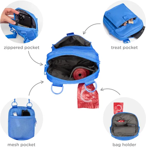 Miniatura 2 de Ubbi Bolsa de golosinas para perros para entrenamiento y caminar, opciones de uso de 3 vías, cruzado, cintura o clip, con cierre magnético