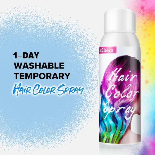 Miniatura 4 de Spray de tinte para el cabello azul en aerosol temporal para el cabello, 1 día, lavable, 3.4 fl oz, para festival de cosplay