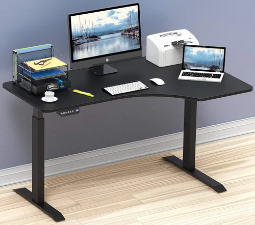 Miniatura 2 de SHW escritorio eléctrico ajustable para computadora, grande, de 55 pulgadas