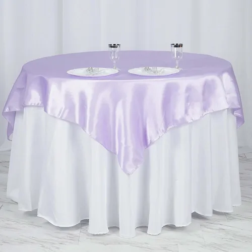 Miniatura 54 de Efavormart Paquete de 5 Sobremanteles Cuadrados de Satén de 60" para Decoraciones de Mesa de Bodas, Catering y Fiestas, Cubierta de Mantel Negro