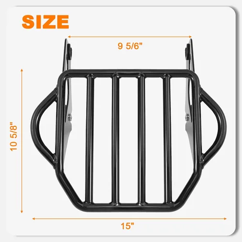 Miniatura 5 de Soporte Negro Desmontable de Equipaje para Dos Plazas para Motocicleta, Montaje Trasero para Harley Touring Street Glide Road King Road Glide