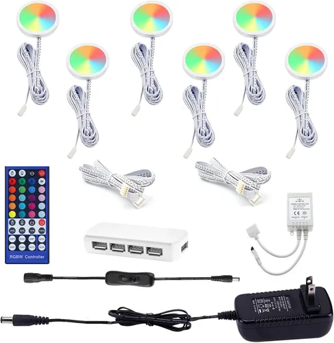AIBOO Cambio de color de Navidad Decoración de Navidad debajo del gabinete Kit de iluminación LED Control IR Luces de disco multicolor para la
