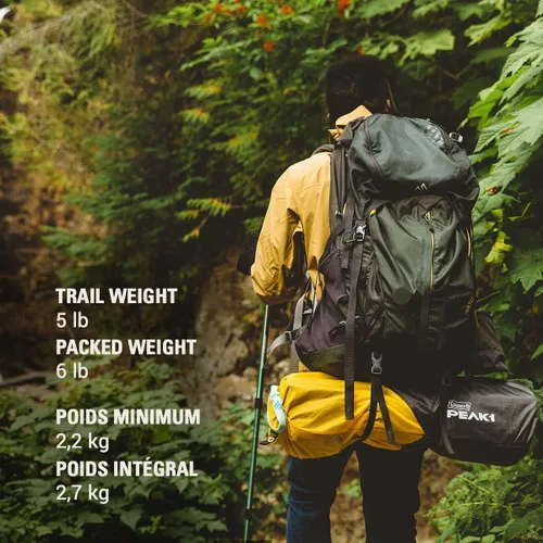 Miniatura 4 de Coleman PEAK1 - Tienda de campaña premium impermeable para mochileros con toldo contra lluvia y huella, tienda de camping ligera que soporta vientos