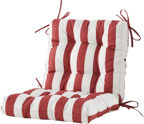 Miniatura 12 de BLISSWALK Cojines para sillas de exterior, 40 x 20 x 4 pulgadas, cojín de mimbre grueso con respaldo bajo y lazos para muebles de patio, floral