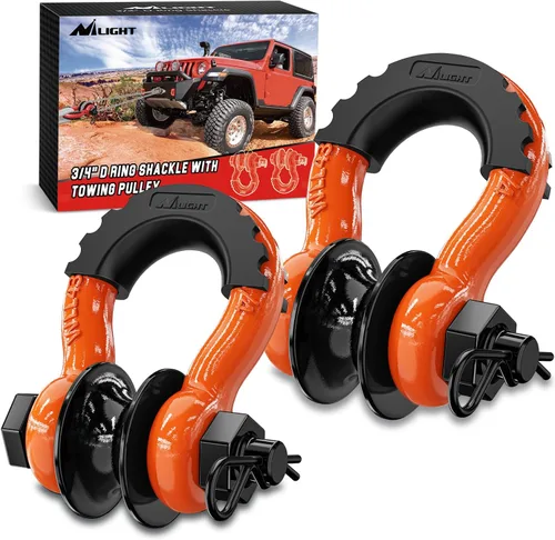 Miniatura 29 de Nilight - 2 grilletes en forma de anilla en D de 3/4 pulgadas con tornillo pasador de 7/8 pulgadas, 41 887 libras, resistentes a la rotura