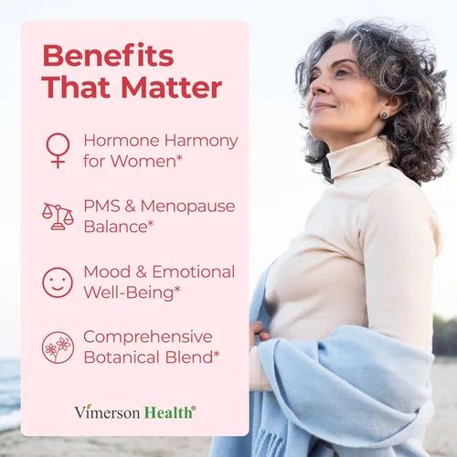 Miniatura 2 de Harmonía hormonal para mujeres con cohosh negro, Dong Quai y trébol rojo - Equilibrio hormonal natural para mujeres de todas las edades - Apoya