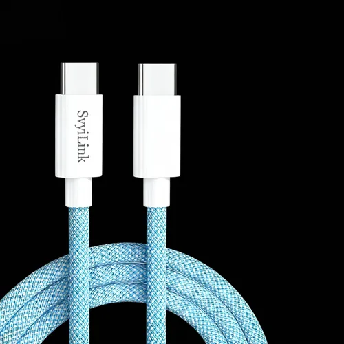 Miniatura 6 de Cable USB PD cargador rápido iluminado (USB 3 en 1 azul), cable de datos de teléfono, cable de carga de luz fluida, 39 pulgadas, material TPE