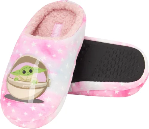 Miniatura 2 de Disney Pantuflas de Star Wars para niña Mandalorian Baby Yoda - Pantuflas mullidas, suela antideslizante (niña 11-5)