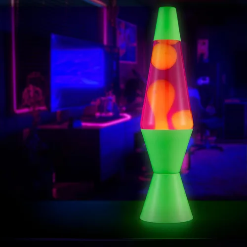 Miniatura 4 de Lava The Original Lamp - 14.5 pulgadas verde neón - Lámpara clásica de movimiento líquido - Líquido naranja y rosa - Artículo #2096
