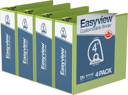 Miniatura 14 de Easyview - Carpetas prémium de 3 anillas con cubiertas transparentes y anillos en D, carpetas para escuela u oficina, 5 pulgadas, paquete de 4
