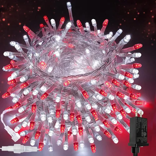 Miniatura 15 de Guirnalda de 100 luces LED conectables para interiores y exteriores, luces de Navidad blancas cálidas de 33 pies, impermeables, 13 modos