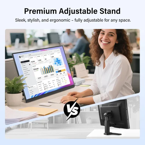 Miniatura 7 de Innoview 23.8” 4K Monitor portátil grande, UHD (3840*2160) 100%sRGB IPS con altavoces USB-C HDMI para el trabajo y el hogar, monitor secundario