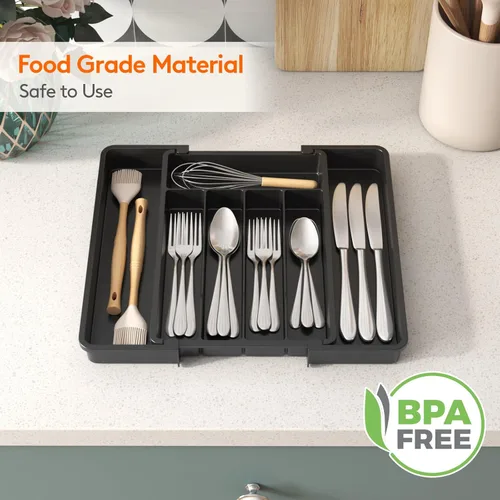 Miniatura 6 de Lifewit Organizador de cajones de cubiertos, bandeja expandible para utensilios de cocina, soporte para vajilla y cubiertos libre de BPA